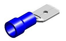 Juhtmeotsik lapik "ISA" sinine 4.8×0.5 mm blister 10 tk