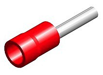 Juhtmeotsik tihvt-tüüpi punane Ø1.9 10 mm 100 tk