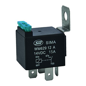 Relee 12 V 15 A 4 jalaga kaitsmega 1 tk