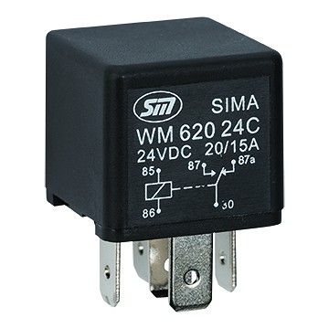 Minirelee 24 V 20/15A 5 jalaga 1 tk