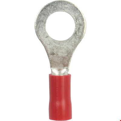 Juhtmeotsik silmusklemm 6.4 mm punane 10 tk