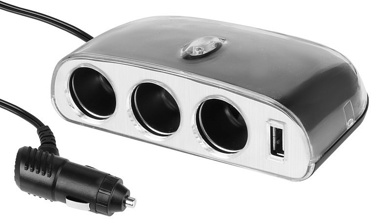 Sigaretisüütaja hargmik 3-NE + USB 1000 ma 12/24V