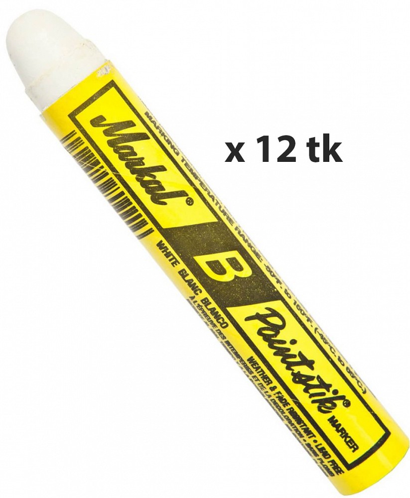 Rehvikriit valge "B" markal 80220, ümar, diam 17 mm, kõikidele pindadele, karp (12 tk)