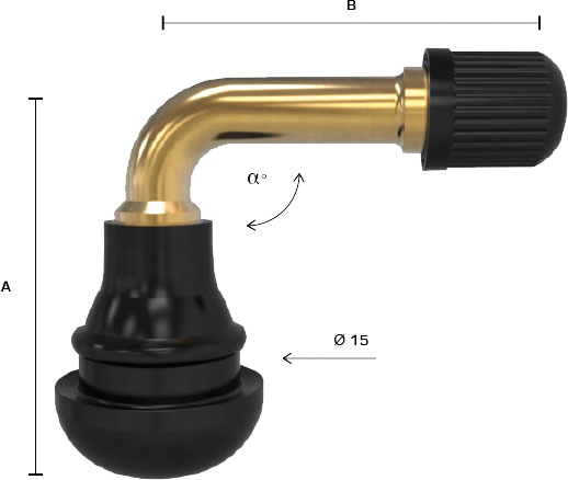 TL-ventiil TR527/TU800 (W0527) moto, nurk 90, L