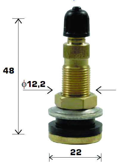 TL-MET.VENTIIL traktor, ÕHK/VESI, V5-15-1 / TR618A, AVA 15.7 mm, sirg, L=48 mm, (3040101)