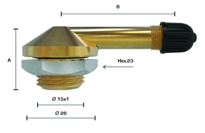 TL-ventiil VEOAUTO/HAAGIS V3-12-1 (MICH.1294) nurk 90, AVA=15.7, L