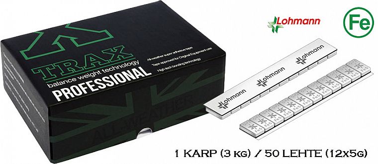 Liimitav tasakaal 4.0 mm, karp 50×60G (12×5G) FE, hall pulberv, LOHMANN/
