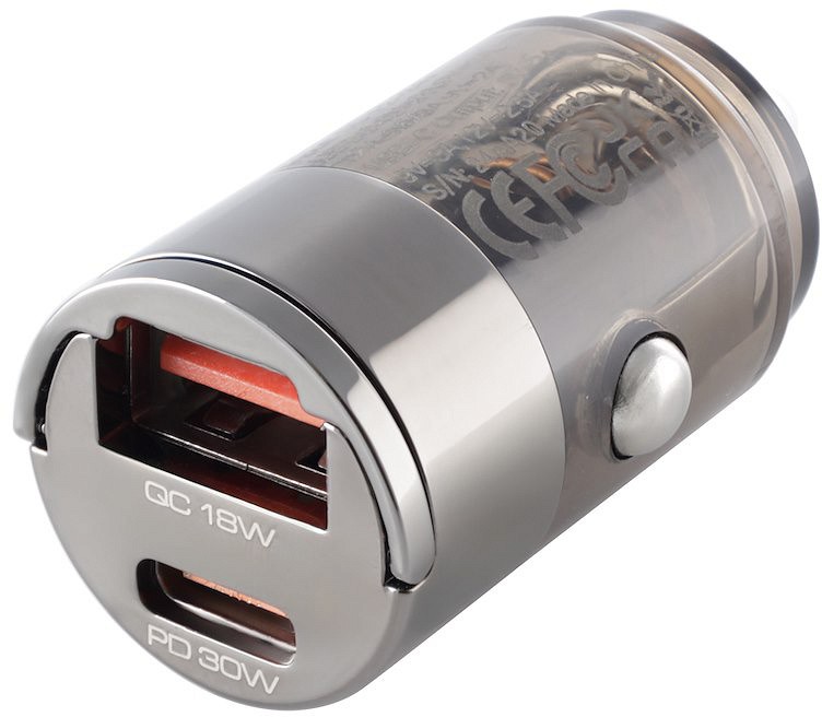 Sigaretisüütaja kiirlaadija nano USB/USB-C PD MA×30W, 12V/24V