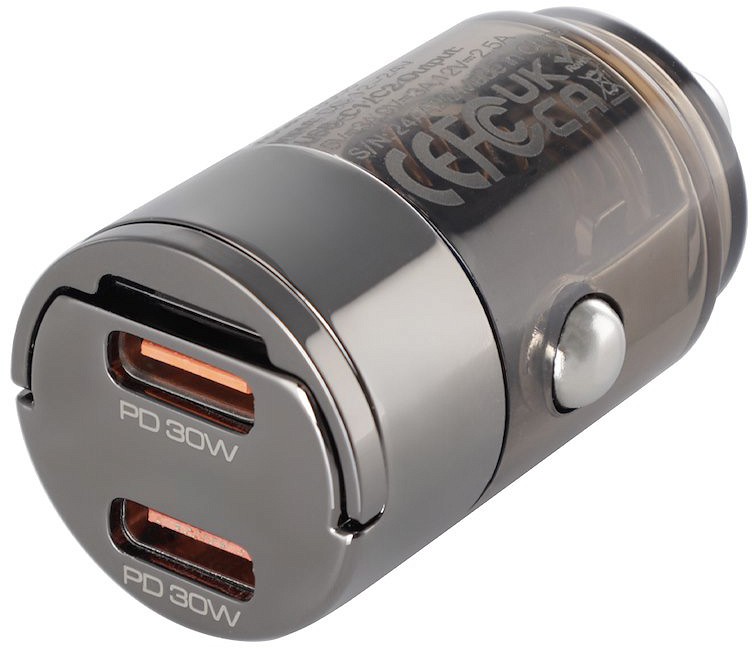 Sigaretisüütaja kiirlaadija nano 2X USB-C PD MA×30W, 12V/24V