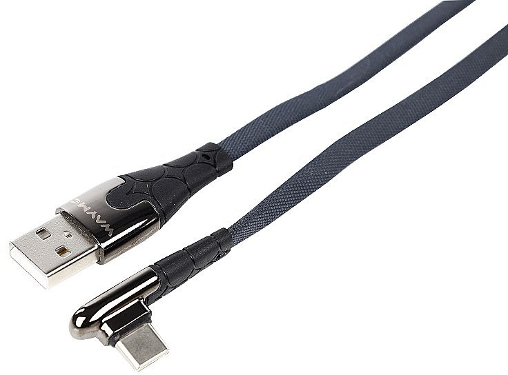 Laadimisjuhe põimitud USB - USB-C 90° 100 cm