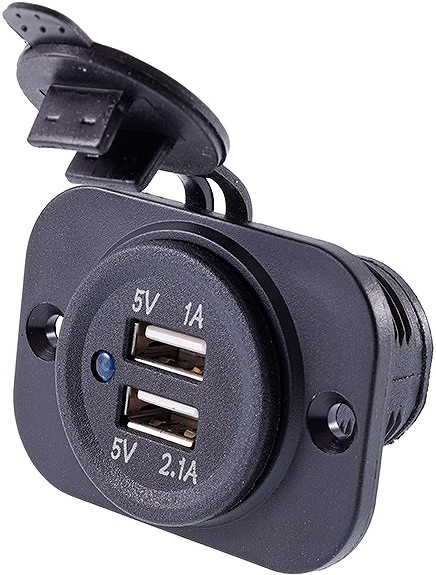 USB laadija 2 pesa 12/24V 3.1 A süvistatav