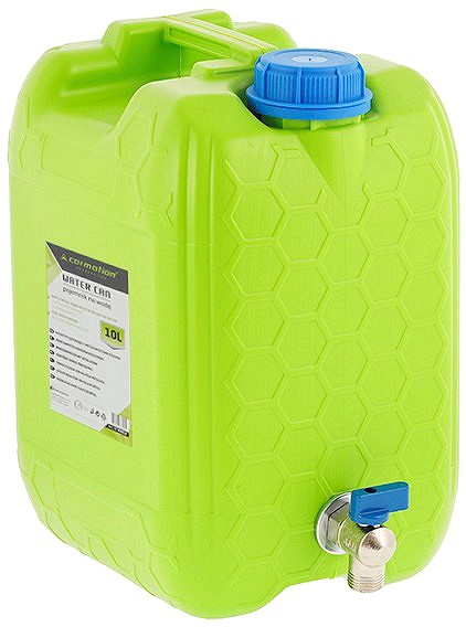 Veekanister plast 10 l metallist kraaniga