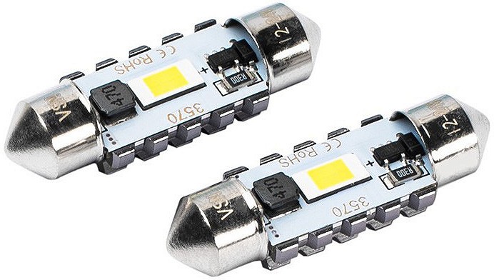 12/24V SV8.5-8 festoon LED pirn 3.4 W 36 mm 6500K canbus valge blister 2 tk