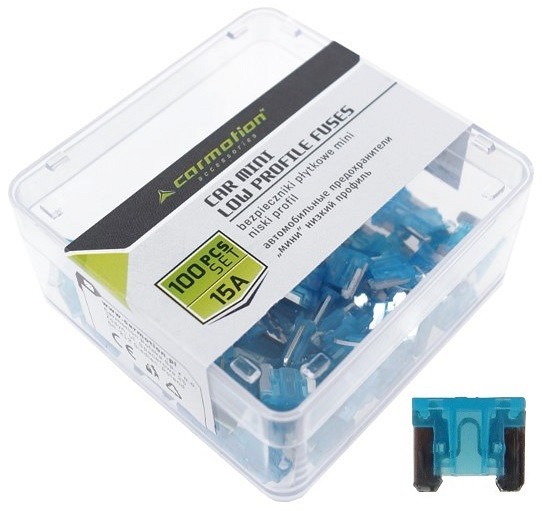 Kahvelkaitse mini madal 15 A 100 tk plastkarbis
