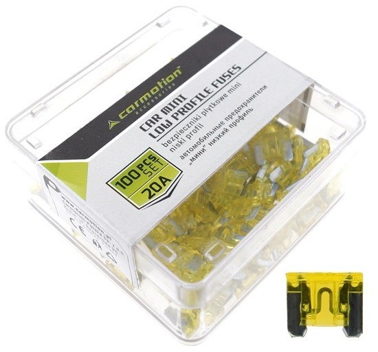 Kahvelkaitse mini madal 20 A 100 tk plastkarbis