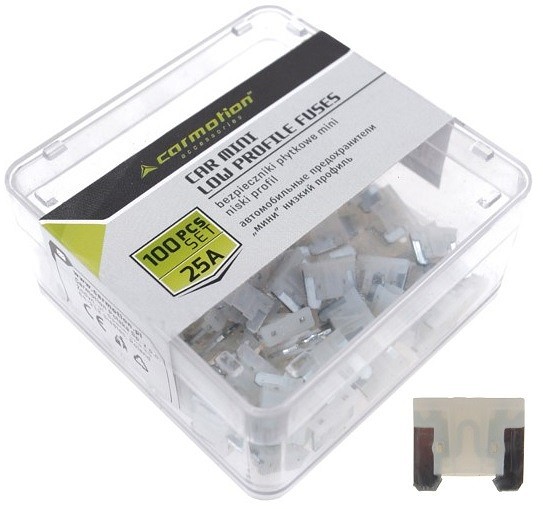 Kahvelkaitse mini madal 25 A 100 tk plastkarbis