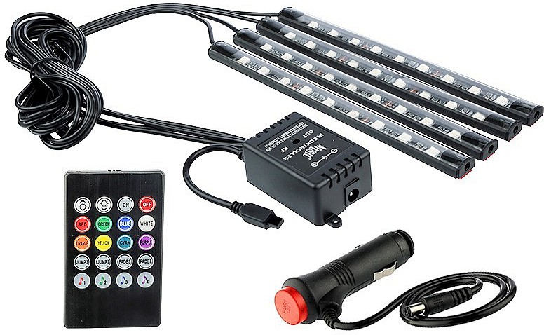 Salongivalgustid RGB 9 LED-GA 12 V 4 tk