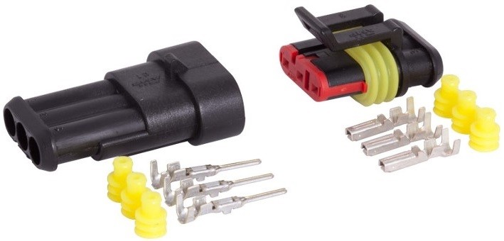 Superseal 3-PIN pistikupesa + pistik 12-24V 15 A IP67