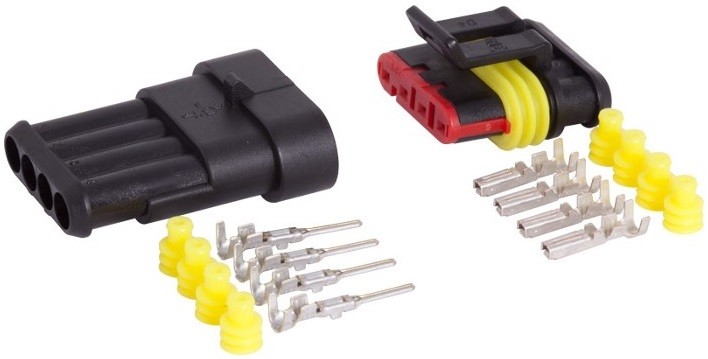 Superseal 4-PIN pistikupesa + pistik 12-24V 15 A IP67