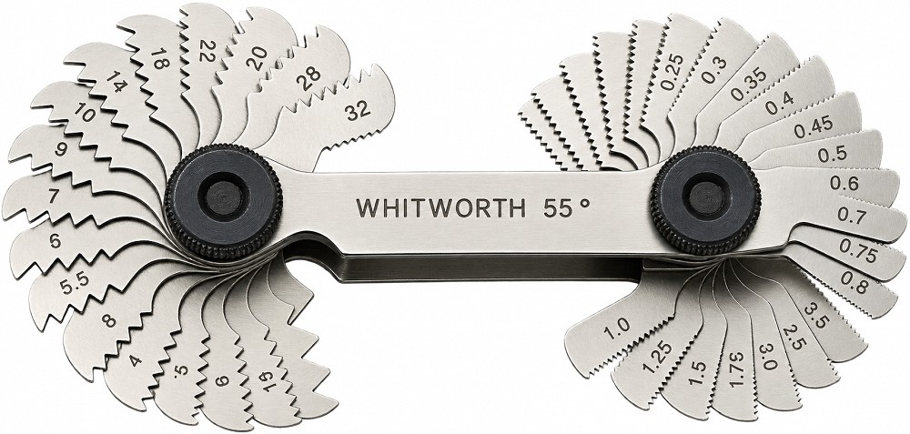 Thread gauge combined 52 sheets metric 0.25 - 6.0 mm / WW 55° pitch 4 - 62