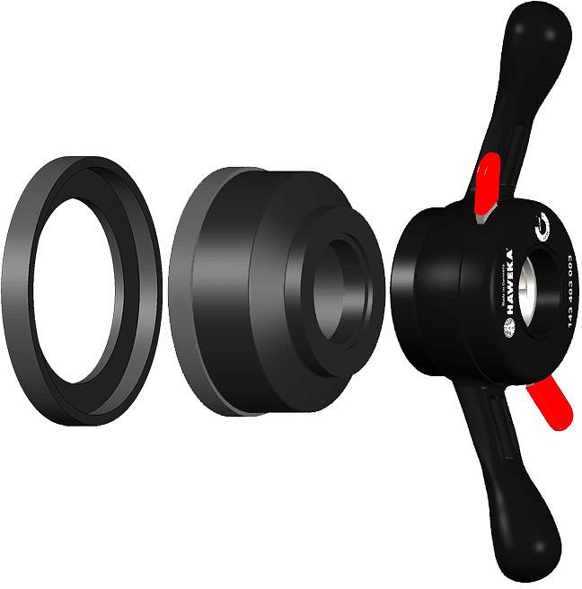 Kiirlukusti HAWEKA progrip, 40 mm võllile, komplektne, TR40×3 keere