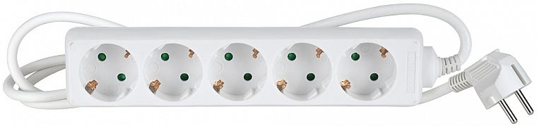 Kontori pikendusjuhe 5-PESA 5M 3G1.0 mm² 10 A valge