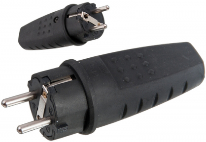 Pistik IP44 230 V sirge, must