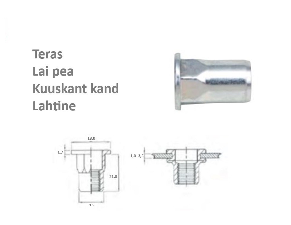 Neetmutter M10 6-KANT LAI PEA teras