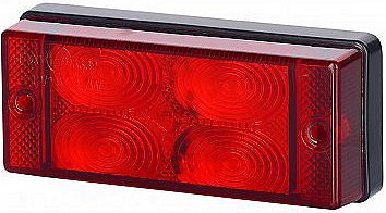 LPD591 lisadpiduri-udutuli LED 107×46 mm punane 12/24V