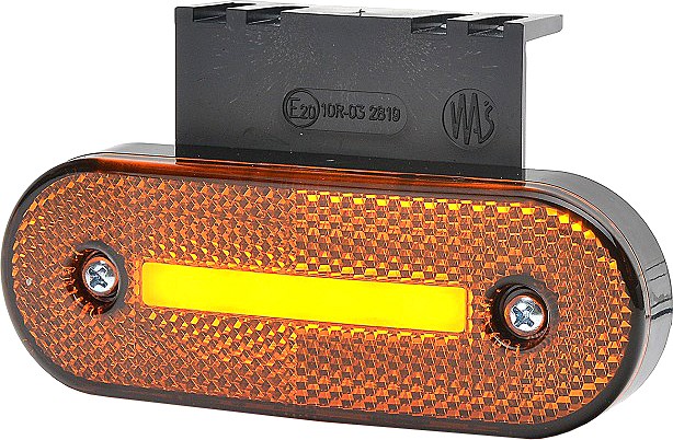 Küljetuli RIBA-LED suunatule funktsiooniga 115×41 mm kollane jalaga 12/24V 0.5M juhe