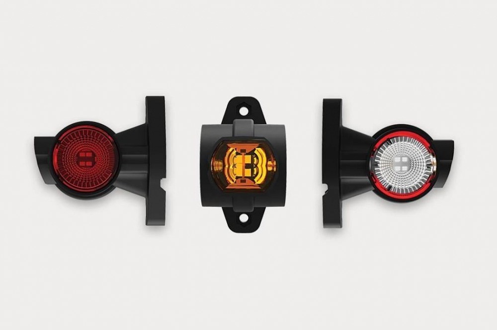 Sarvtuli LED sirge 96 mm vasak 3-POOLNE (punane-kollane-valge) 12/24V