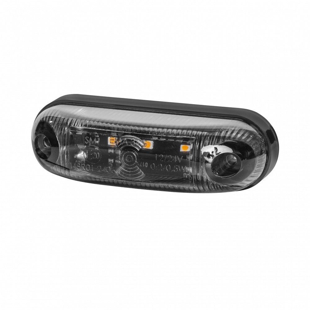 LD390 "graphite" küljetuli LED kollane tumeda klaasiga 82×24×29 mm 12/24V IP68