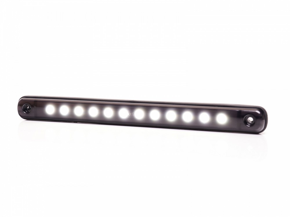 Küljetuli LED pikk valge tumeda klaasiga 238×20 mm 12/24V