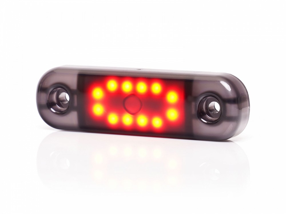 Küljetuli LED 12/24V punane tumeda KLAASIGA12-LED 84×25×11 mm
