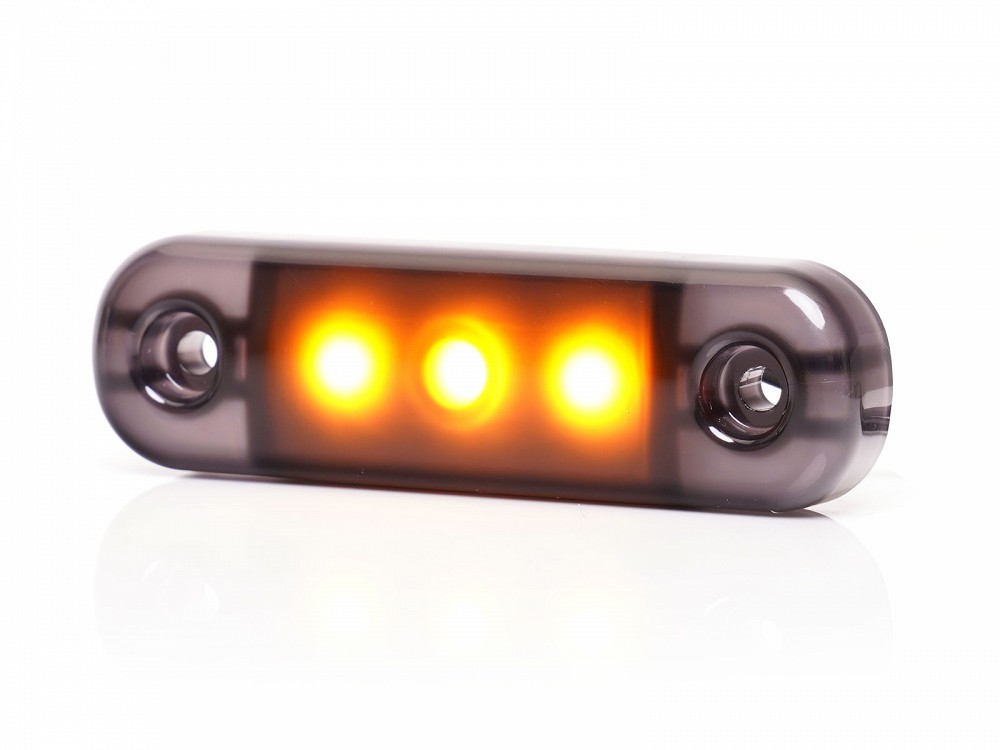 Küljetuli LED 12/24V kollane tumeda klaasiga 3-LED 84×25×11 mm