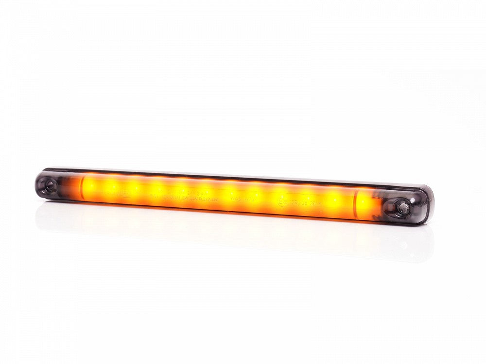 Küljetuli LED pikk kollane tumeda klaasiga 238×20 mm 12/24V