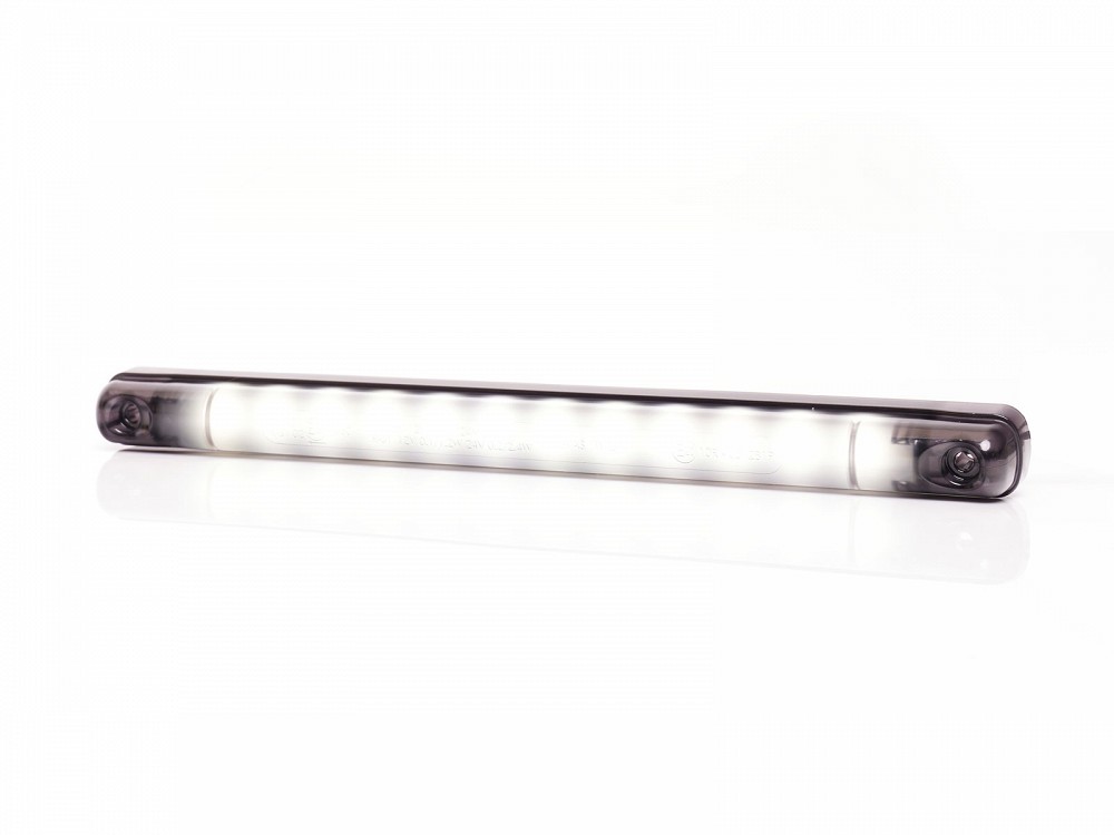 Küljetuli LED pikk valge tumeda klaasiga 238×20 mm 12/24V