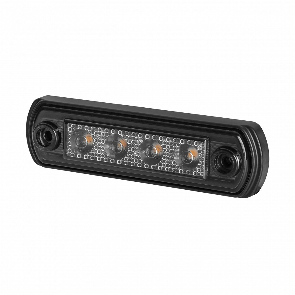 LD676 "graphite" küljetuli LED kollane tumeda klaasiga 12/24V 110×31×15 mm