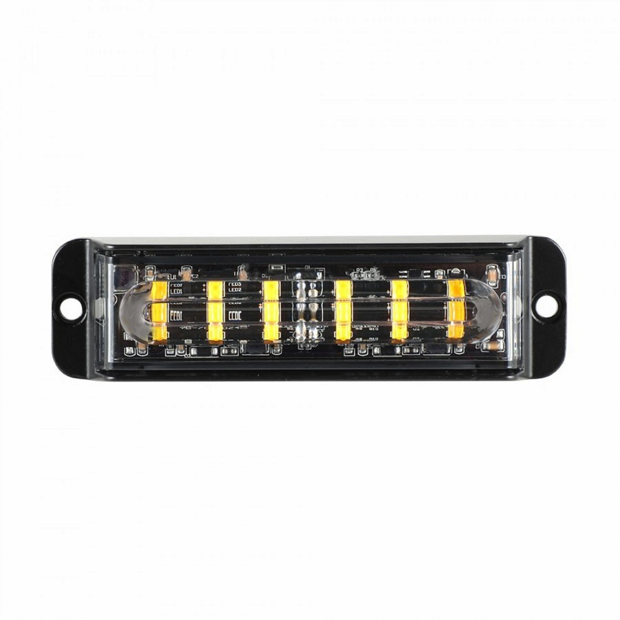 Strobo vilkur kollane 130×36×17 mm 12/24V 3 W