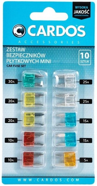 Kaitsmekomplekt "mini" 5/7.5/10×2/15×2/20×2/25/30A 10 tk