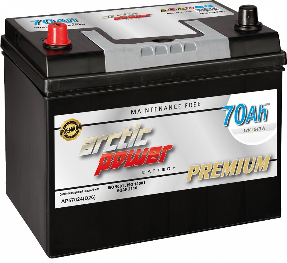ARCTIC POWER premium AKU SMF 70AH 261×175×200/220 540 A (EN) +/