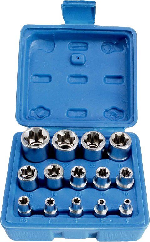 14-osaline 1/2"+1/4" E-TORX padrunite kompl, E4-E24