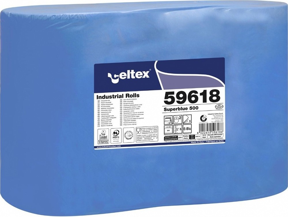 Rullpaberrätik 3-KIHTI klaasile "super blue" ebemevaba 178M×36 cm, 500 lehte, (paber) 1 rull