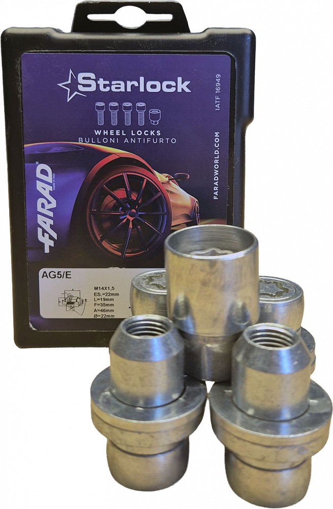 Lukustusm, MS14×1.50/46/22 (P46, hülss 22.6×20 mm, CH22) AG5/E starlock black