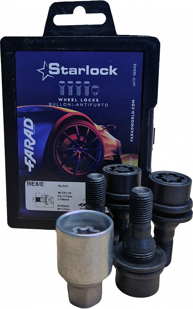 Lukustusp, PS12×1.25/36/17 (seibiga, P36/55, CH17), BE8/E black starlock