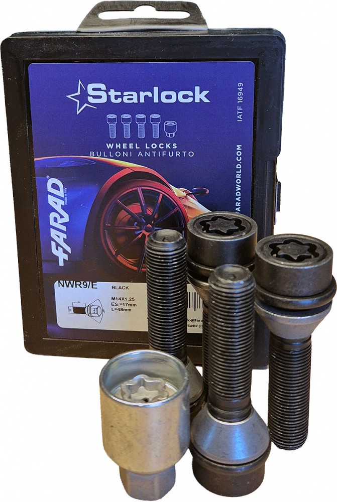 Lukustusp, P14×1.25/48/17 (koonus-puks, P48, CH17) NWR9/E BLK, starlock black