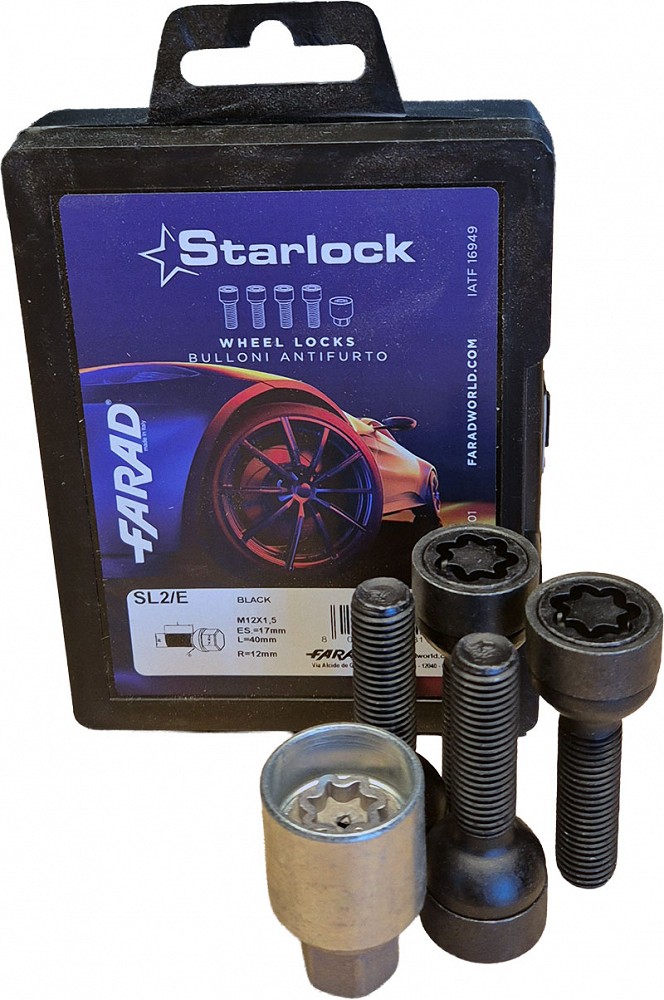 Lukustusp, PK12×1.50/40/17 (PK/R12, P40, CH17) SL2/E BLK, starlock black