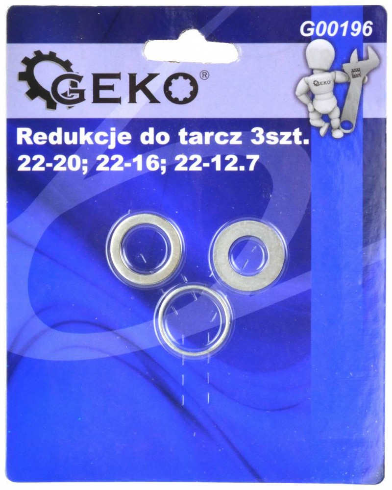Saeketta vähendusadapterid 3 tk 22/20-16-12.7 mm