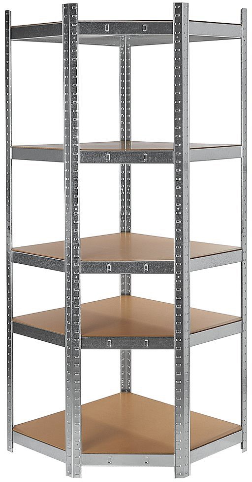 Nurga laoriiul 1800×700 mm, metall, sügavus 400 mm, 5-RIIULIGA, 175 kg/RIIUL