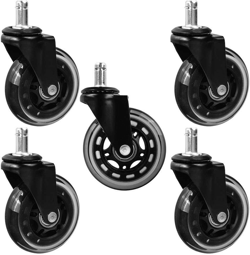 Kummist rattad kontoritoolile 5 tk, 75 mm, MA×225 kg
